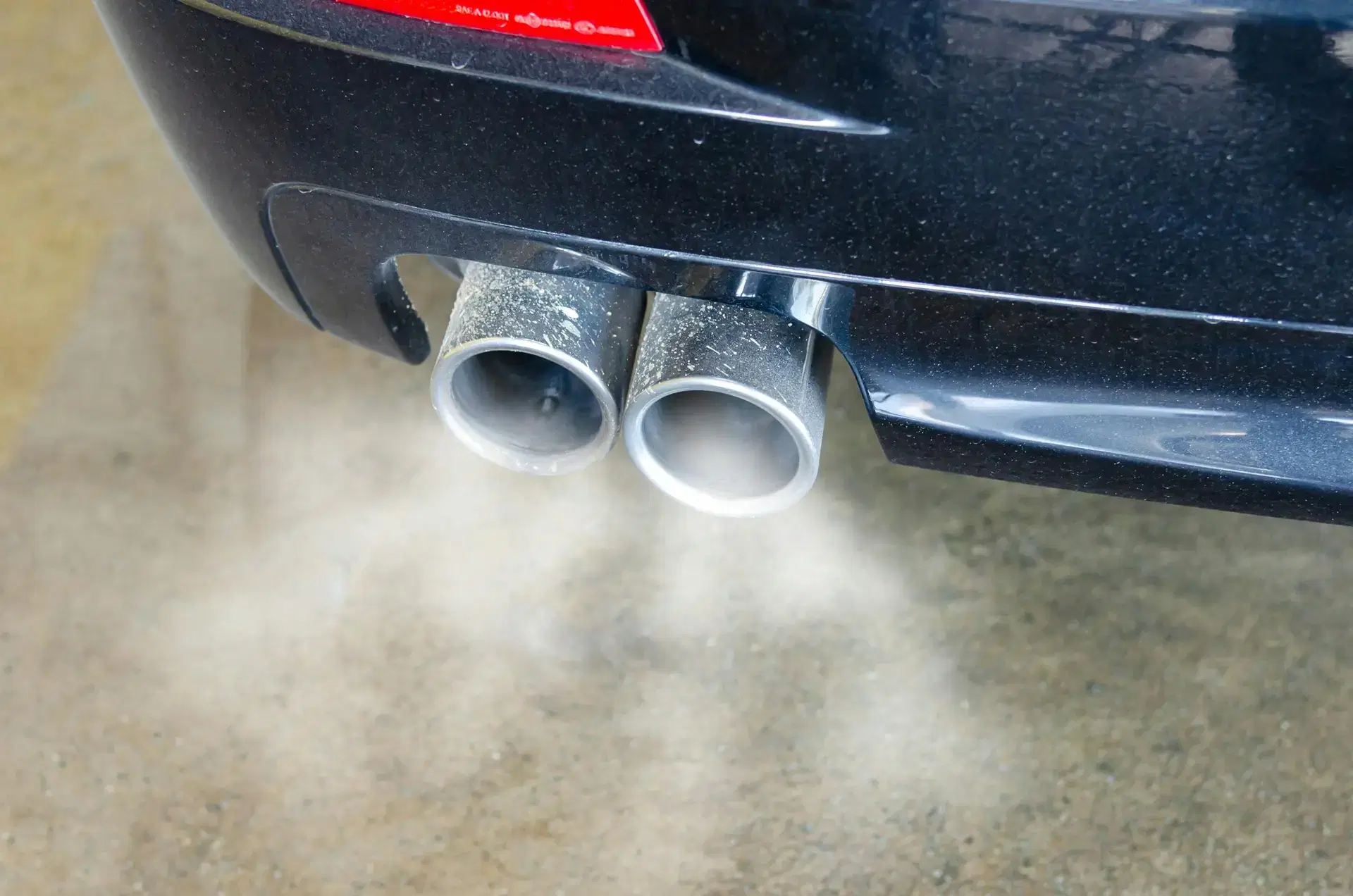 Close-up of a vehicle exhaust system